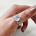 thumbnail image 5 of Hexagon Opal Ring, 925 Sterling Silver Oxidized, Women Ring, Hydro Opal, October Birthstone, Christmas, Thanksgiving, Tiny Dainty Ring, Handmade, Statement Jewelry, Anniversary, 5 of 8