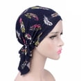 thumbnail image 4 of Chapeau Chimio Foulard Imprimé Femme Coton Turban Musulman Extensible Perte de Cheveux Baotou Attaché Couvre-Chef, 4 of 4
