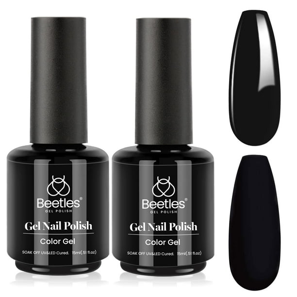 Esmalte en gel Beetles Black Halloween Long Nights, 15 ml, 2 unidades