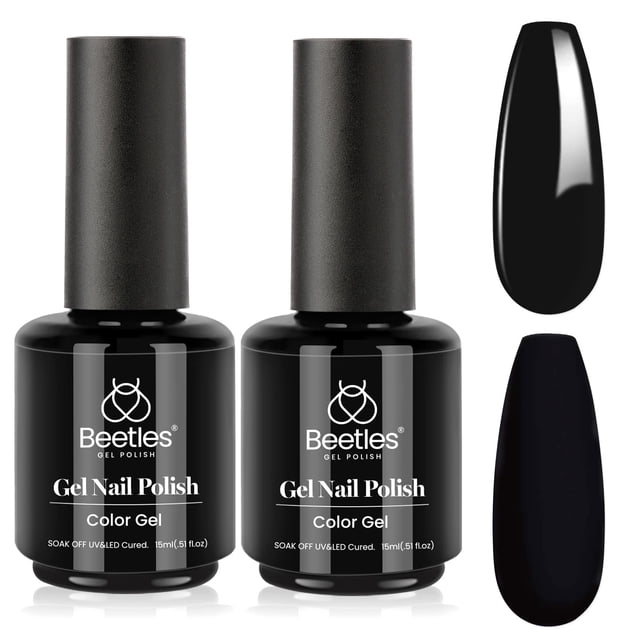Esmalte en gel Beetles Black Halloween Long Nights, 15 ml, 2 unidades