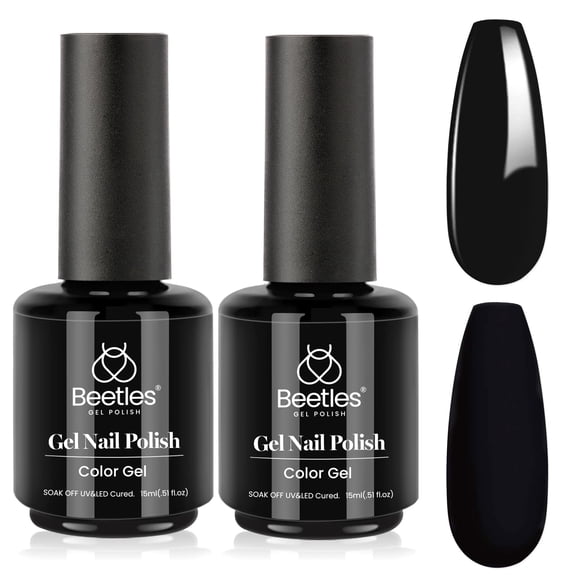 Esmalte en gel Beetles Black Halloween Long Nights, 15 ml, 2 unidades