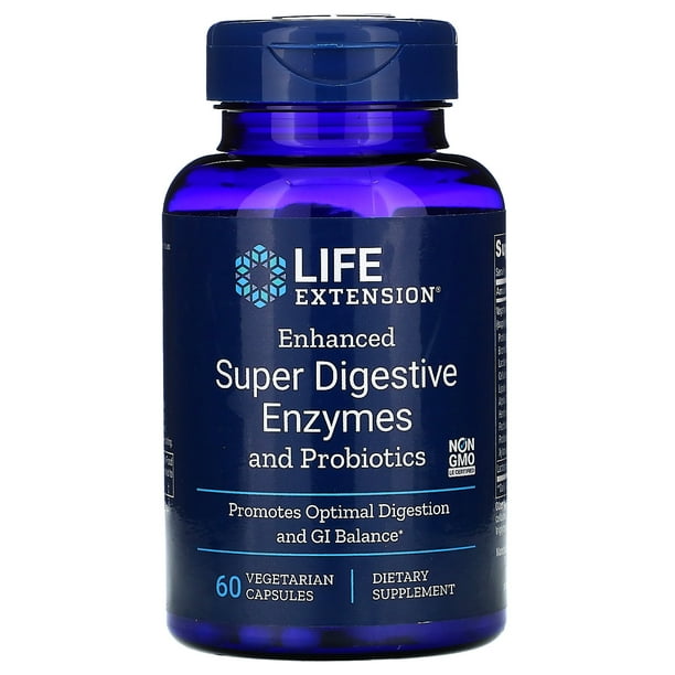 Life Extension Enhanced Super Digestive Enzymes and Probiotics, 60