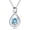 White gold-3-Aquamarine, variant on Sterling Silver Infinity Opal Pendant Necklace for Women with October Birthstone, 16"+2" Chain