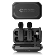 TIKBBRMG Microphone for iPhone iPad Android Professional Wireless Lavalier Lapel Mini Microphone, Charging Case with Adapter Included Noise Reduction Plug,Podcast Microphone for Interview Video Vlog