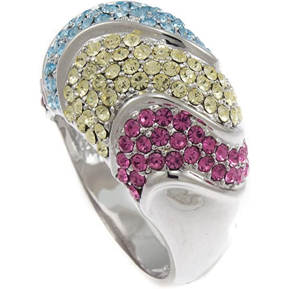 Waves of Color Swarovski Ladies Cocktail Ring RL247 (6)