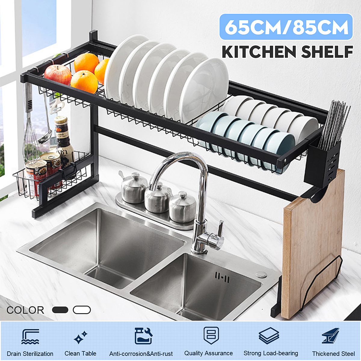 25 6 33 5 Stainless Steel Drain Stand For Household Kitchen Storage Rack Tableware Walmart Canada