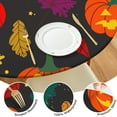 thumbnail image 4 of Halloween Elastic Edge Tablecloth Pumpkin Design - 52 Inch Round Fitted Cover for Kitchen Dining Party, 4 of 6