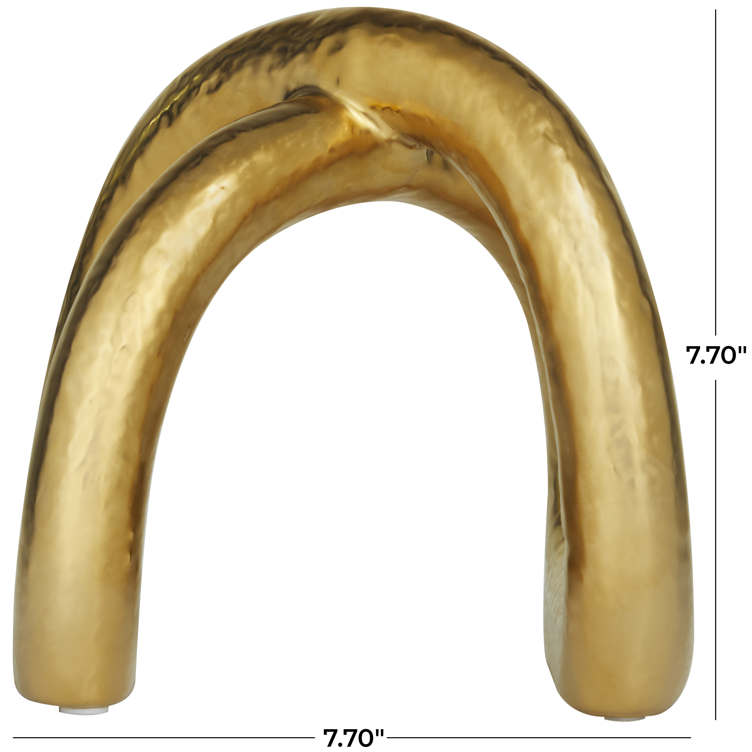 8" x 8" Gold Porcelain Arched Abstract Sculpture, by CosmoLiving by Cosmopolitan