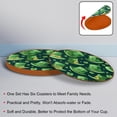 thumbnail image 4 of Saint Patrick's Day Microfiber Leather Round Coasters (6PCS) - 11x11 cm/4.3x4.3 in Set for Drinks,and Durable Beverage Coasters with Holder - Your Table Surface and Enhance Décor, 4 of 6