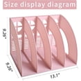 thumbnail image 5 of SAYEEC Pink Magazine File Holder 4-Compartment Desktop File Organizer, Standing Racks for Office & School, 5 of 8