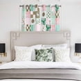thumbnail image 3 of Spring Floral Checkered Kitchen Curtains Window Panels, Turquoise Pink Buffalo Plaid Insulated Window Treatment Curtain, Grommet Curtains for Bedroom/Living Room/Bathroom, 2 Piece 42"Wx54"L, 3 of 8