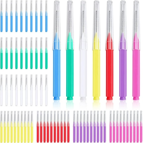 50 Pieces Interdental Brush, Soft Toothpicks Tooth Flossing Head, Oral Dental Hygiene Brush, Mini Tooth Cleaning Tool For Cleaning Gaps Between Teeth