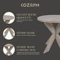 thumbnail image 5 of Open Box COZAYH Farmhouse Round Wooden End Table with Cross Legs, Grey Finish, 5 of 12