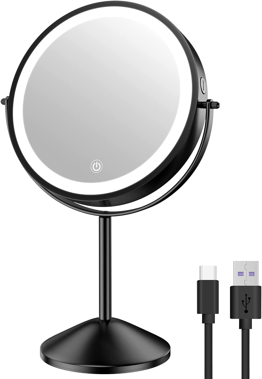 Houflody 8 Inch Lighted Makeup Mirror 1X/10X Magnifying LED Makeup