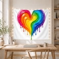 thumbnail image 5 of Rainbow Heart with Glossy Swirling Paint Drips, Romantic Illustration for Art Lovers, Colorful Wall Decor, Valentine's Day Gift, Tapestry Wall Hanging for Bedroom and Dorm, 5 of 7