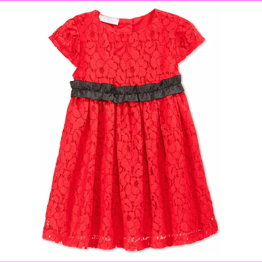 baby girl red lace dress