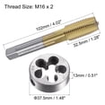 thumbnail image 2 of Unique Bargains M16 x 2 Titanium Plated Straight Flute Thread Tap Round Die Tap and Die Set, 2 of 6