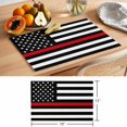 thumbnail image 6 of Red American Flag Placemats Set of 8 Black White Striped US Flag Stars Place Mats Indoor Wipeable Table Mats Washable Cloth Dining Table Placemats for Kitchen Holiday Party Home Decor 13x19 Inch, 6 of 9