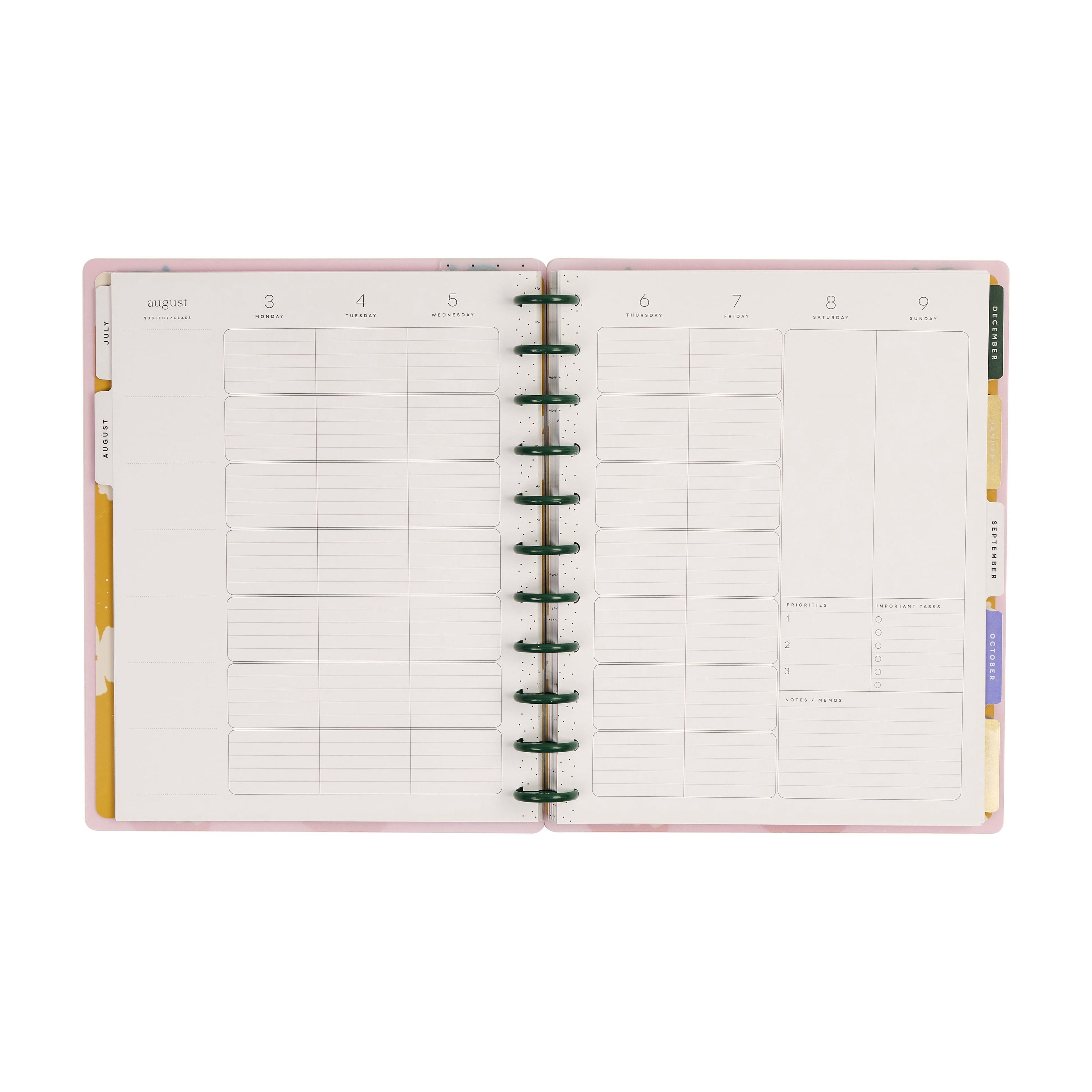 The Happy Planner Sunday Sketches Big Teacher Planner, July 2026–June 2027, 12-Month Disc Bound Planner with Stickers & Bonus Months
