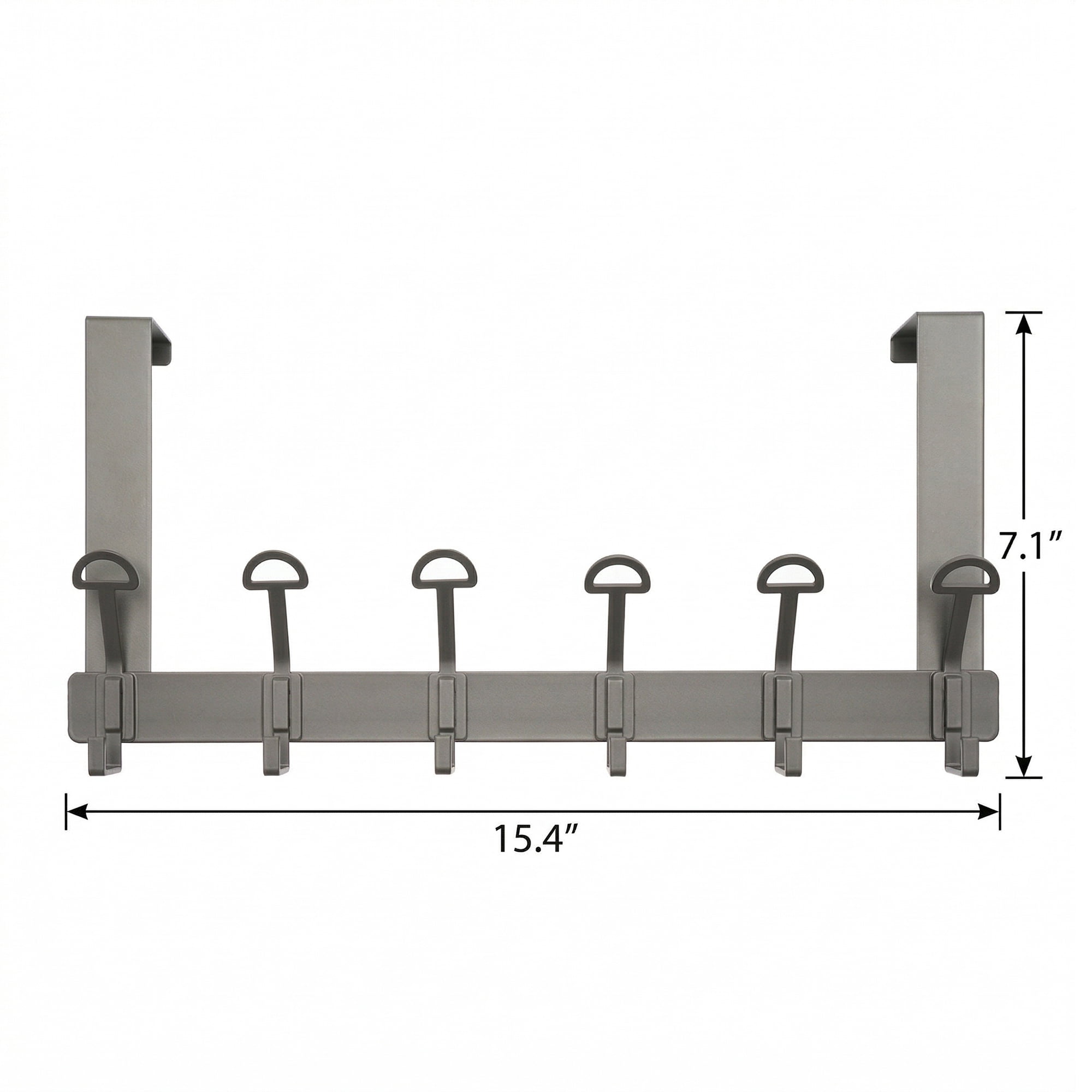 Unique Bargains Coat Rack Wall Mount with 6 Hooks for Entryway Bedroom Gray 15.4"x7.1"