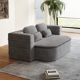 thumbnail image 6 of 2-in-1 Convertible Sofa Bed,75'' Foldable Sleeper Sofa Bed,Corduroy Floor Folding Sofa Bed Lounge Sofa with Multi Functional Blanket for Living Room Bedroom,Grey, 6 of 7