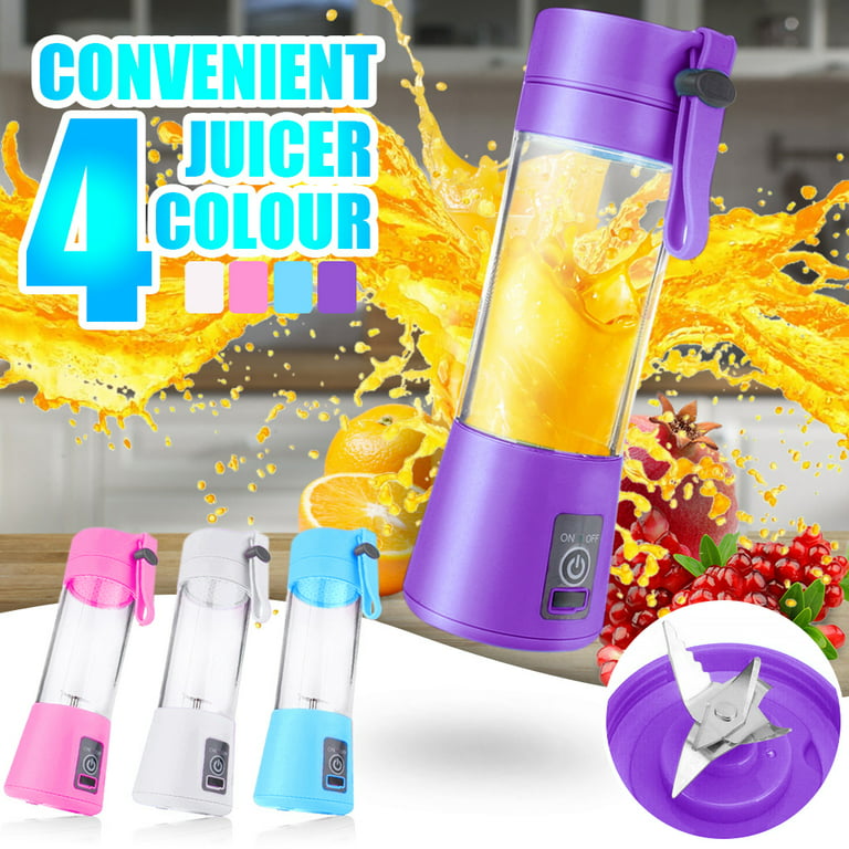 KingShop Portable Blender, Rechargeable Personal Blender for Shakes &  Smoothies, Small Mini Fruit Juicer Mixer with USB Charging Cable 6 Blades 
