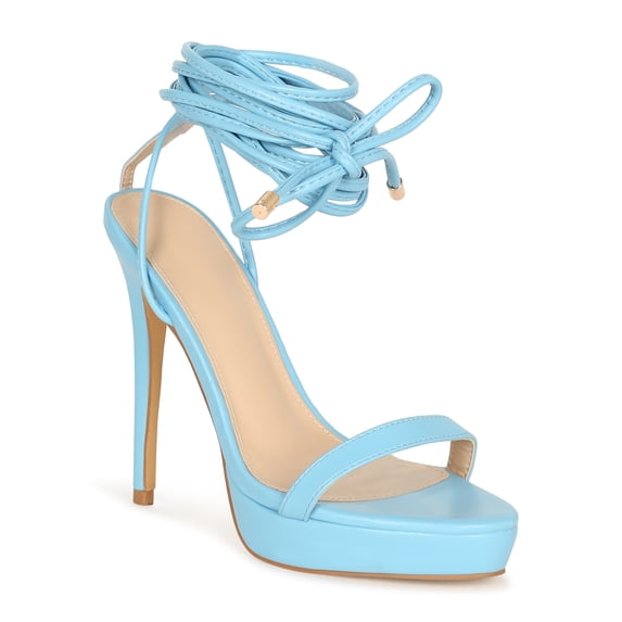Women's Open Toe Adjustable Lace Up Platform Heel 20590