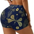 thumbnail image 2 of Vsdgher Vintage Golden Butterfly print Workout Shorts for Women Seamless Soft Smooth Gym Yoga Scrunch Active Exercise Fitness Shorts, 2 of 8