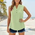 thumbnail image 5 of Womens Cotton Linen Tank Tops, Sleeveless Shirts for Women Lightweight Casual Plus Size Solid Color Button Up V Neck Dressy Blouses, 5 of 5