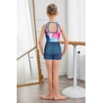 thumbnail image 2 of Oudiya Girls Gymnastics Leotards Sparkly Sleeveless Clasp Back Dance Leotard Unitards with Tumbling Shorts and Scrunchie, 2 of 5