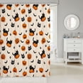thumbnail image 2 of Manfei Spooky Print Halloween Shower Curtain 72Wx72L,Cartoon Black Cat Bathroom Curtain, 2 of 5