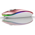 thumbnail image 2 of Innotech SC Wireless Bluetooth Mouse – Rechargeable Slim Silent Mouse with LED Lights, Dual Mode (BT5.2 & 2.4G USB Receiver) Portable for Laptop, iPad, Tablet, Mac & all Computers – Rose Gold, 2 of 7
