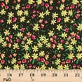 thumbnail image 3 of Crepe De Chine Gardenia Black Sheer Floral Print Fabric 58" Wide By The Yard, 3 of 3