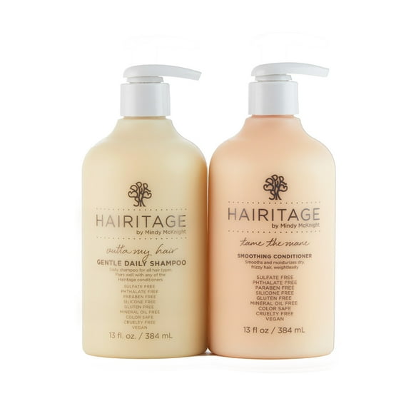 Hairitage Outta My Hair Sulfate Free Shampoo and Conditioner Set, Color Safe   Anti Frizz Curly Hair Products, 13 fl oz​