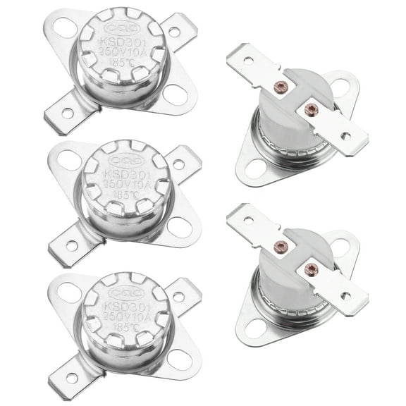 Temperature Control Switch Thermostat , 185C , 10A , N.C 6.3mm Pin 5 Pcs,Ceramic Material
