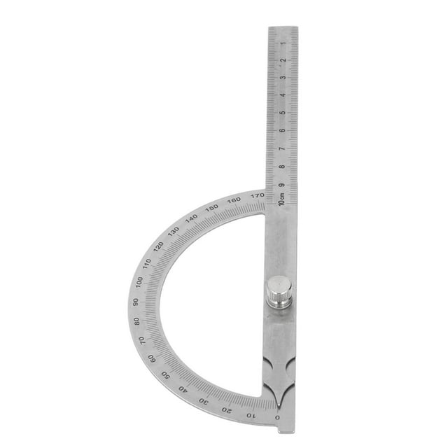 Stainless Steel Protractor, 2 in 1 0-180 Degree Angle Protractor Angle Finder Arm Measuring Ruler, Adjustable Protractor Ruler General Measuring Tool for Woodworking