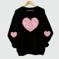 thumbnail image 5 of Girls Kids Glitter Sequin Heart Sweatshirt - Soft Stretch Oversized Long Sleeve Top, Black Casual Loungewear for Kids Teen,Size 12-13T, 5 of 5