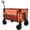 Orange, variant on Collapsible Foldable Extended Wagon,480lbs Weight Capacity, Heavy Duty Folding Utility Garden Cart with Big All-Terrain Beach Wheels & Drink Holders,Side Pocket and Brakes (Orange)