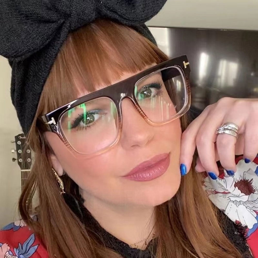 Womens Mens Thick Square Black Reading Glasses 4.25 Ladies Anti-blue Light Readers Plastic Presbyopic Glasses +4.25