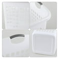 thumbnail image 3 of 2 Bushel/70 L Ultra Square Plastic Laundry Basket, Set of 4 Tall Plastic Laundry Basket with Handles, White, 3 of 4