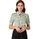 thumbnail image 1 of INSPIRE CHIC Blusa floral vintage para mujer, cuello vuelto, cuello dividido, manga corta, gasa, camisa elegante Beige XL, 1 of 6
