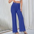 thumbnail image 5 of RYRJJ Women's Flare Dress Pants High Waisted Business Work Slacks Trousers Long Straight Leg Bootcut Suit Pants(Blue,S), 5 of 7