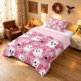 thumbnail image 2 of Homewish Cute Ghost Pumpkin Twin Comforter Sets for Girls, Halloween Spider Bow Bedding Set, Soft Pink, Pink Reversible, 2 Pieces 1 Comforter and 1 Pillowcase, 2 of 6