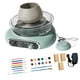 thumbnail image 1 of Mini kit de torno de cerámica, torno de arcilla eléctrico, cuenco desmontable con 8 piezas para esculpir Verde, 1 of 9