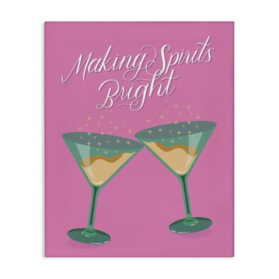 Stupell Industries Making Spirits Bright Cocktails Food & Beverage Painting Wrapped Canvas Art Print Wall Art, 16 x 20