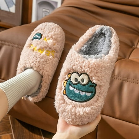 

Women Slippers Autumn And Winter Fashion Comfortable Warm Cute Dinosaur Cartoon Solid Color Indoor Women Slippers Size 10 Cute Slippers for Women Women Home Slippers Winter Warm Womens Hard Sole