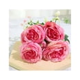thumbnail image 1 of Hermosa flor de seda artificial, peonía, rosa, pequeño ramo blanco, decoración para fiesta familiar, boda, flor falsa de invierno Rojo Verde, 1 of 5