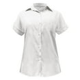thumbnail image 4 of Mashaouyo Clothing T Shirts For Women Women's Casual Loose Summer Short Sleeve Solid Color Button Down Shirt T Shirt, 4 of 5