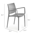 thumbnail image 4 of Pkolino  Luna Modern Chair with Arms, Grey - Set of 2, 4 of 4