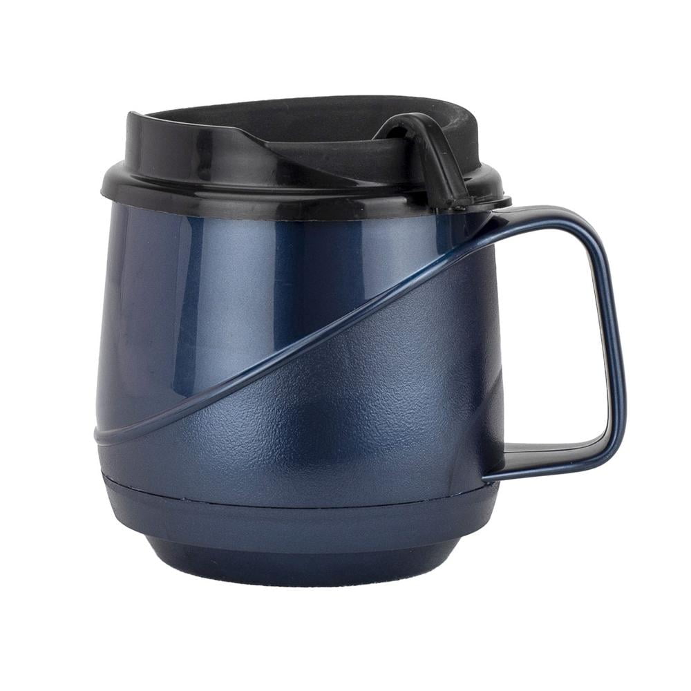 SP Ableware No-Tip Weighted Base Cup with Lids and Two Handles, Spill Proof  - Blue (745940000)